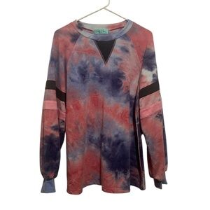 Filly Flair Tie-Dye Long Sleeve Jersey Sweater - Medium